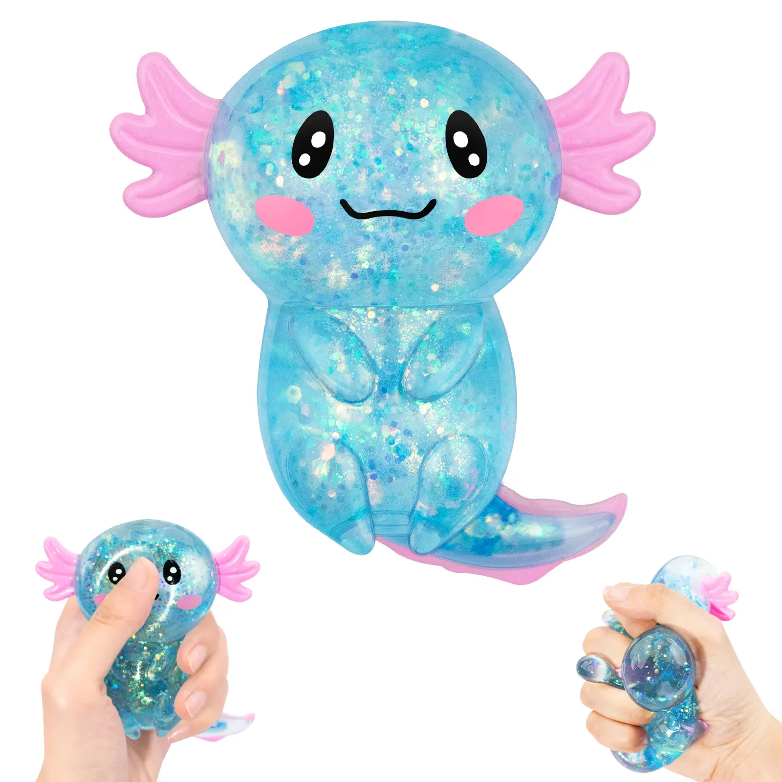 TPR Kawaii Squishies Sensory Fidget Set - Soft-Textured Squeezy Slime, Maltose-Feeling Stretchable Slow-Rising Balls, Unisex Axolotl Squishies Toys for ASMR Relaxation, Easily Cleaned Kids’ Birthday Party Gifts, Home Essentials, Relaxing Asmr