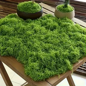 50G/100g artificial moss, Artificial shrubs, Indoor faux plant for DIY crafts, home decor, wedding decor, bright green plastic grass leaves, suitable for indoor greening and creative projects, natural appearance, realistic texture