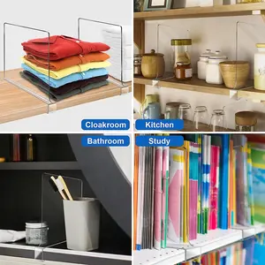 Student Dorm Acrylic Closet Organizer, Clothing and Bag Separated Storage Dividers, Space-Saving Wardrobe Shelves for College Students