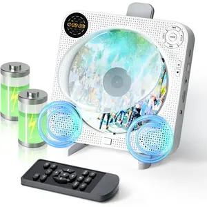 Portable  CD Player with Speakers Wall CD Player for  with Remote Control FM Radio Digital Screen Headphone Jack Support AUX