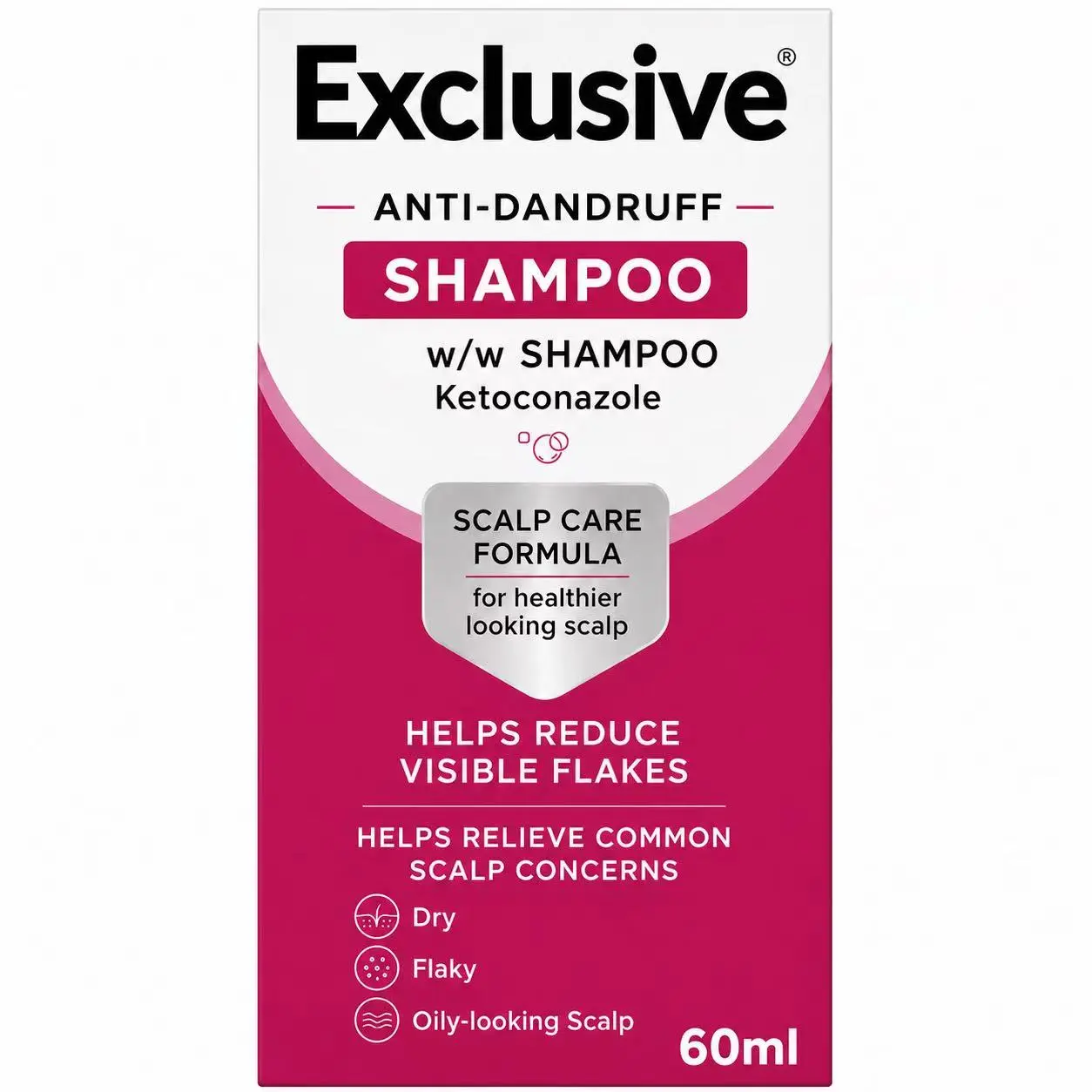 Exclusive Nizoral Ketoconazole Anti-Dandruff Shampoo 2 fl oz (60ML) Scalp Care Formula for Dry, Flaky & Itchy Scalp Gentle Cleansing Daily Hair Care