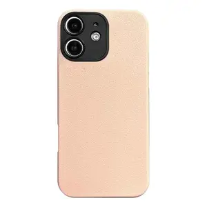 For iPhone 11 Litchi Texture TPU Black Lens Frame Phone Case(Pink)
