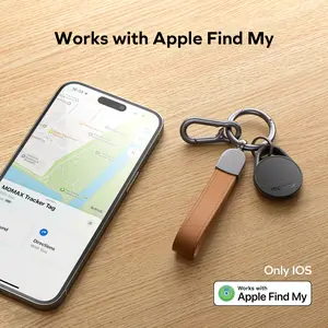 【IOS Only】MOMAX Key Finder, Tracker Tag, Works with Apple Find My, Key Tracker with APP,Sound Location, Key Tracker for Luggage, Suitcase, Wallet Mini Smart GPS Tracker for Key and Pet Durability