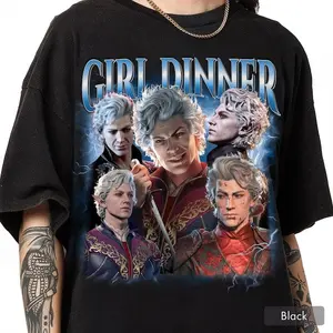 Astarion Baldurs Gate 3 Shirt, Girl Dinner Vintage Style Tee,  Casual Top Menswear