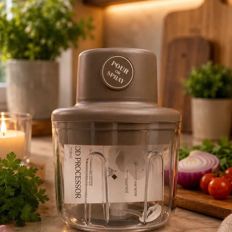 Gourmet kitchen Electric Mini Food Processor 250ml Green, USB Powered, 2 Blades