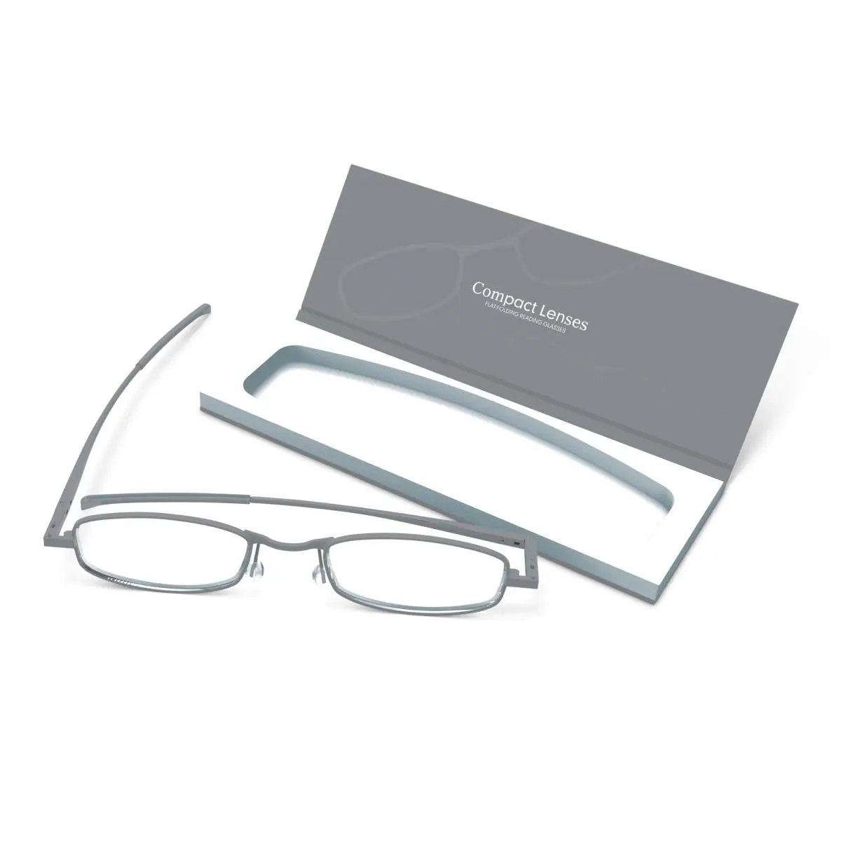 212 MAIN Compact Foldable Framed Reading Eyeglasses - High-Quality Storm Style, USA-Compliant Flat Folding Frames, +2.5 Magnification, Aspheric Optical Glass Lenses, Double Hinge, Pocket Carry, Single Item