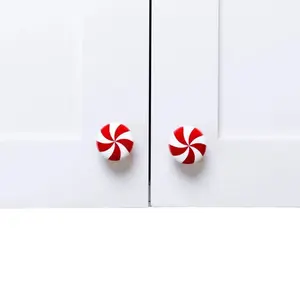Christmas Knob Covers for Cabinets, 6 or 12 Pcs, Peppermint Candy Knob Covers