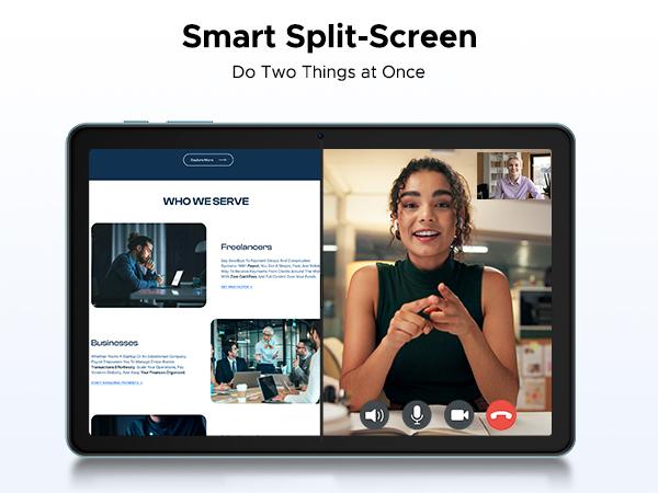 P10 10.1" Android 16 Tablet with Keyboard & Pen, case, 48GB+128GB, 7000mAh, 90Hz Display, Unisoc T310 Quad-Core, Dual Speakers, Gemini AI Tablet, Blue