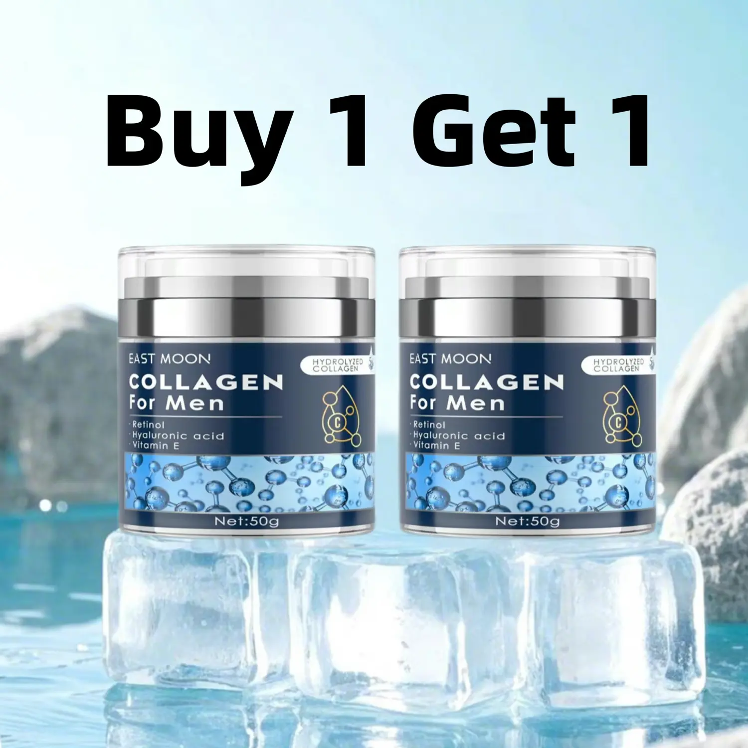 【BUY 1 GET 1】Collagen Men's Anti-Aging Wrinkle Cream, Men'sFace Moisturizer Cream 50g, Skin Firming andTightening Lotion, Firming Hyaluronic AcidMoisturize Men's Retinol Moisturizing Cream Daily Gentle Nourishing Repair Sensitive