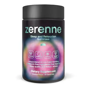 Zerenne Gummies For Sleep & Relaxation, Melatonin-Free Natural Sleep Aid, Natural Aid With Saffron, Valerian Root, B12, & Licorice Berry 2-Pack