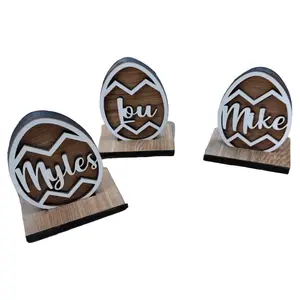 Easter Egg Place Settings (Customized) Made with Reclaimed Barn Wood Wooden Platform Decor