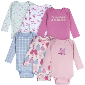 Onesies Baby Girls 6-Pack Bodysuits with Soft Cotton Fabric, Comfortable Fit & Snap Enclosures for Diaper Changes