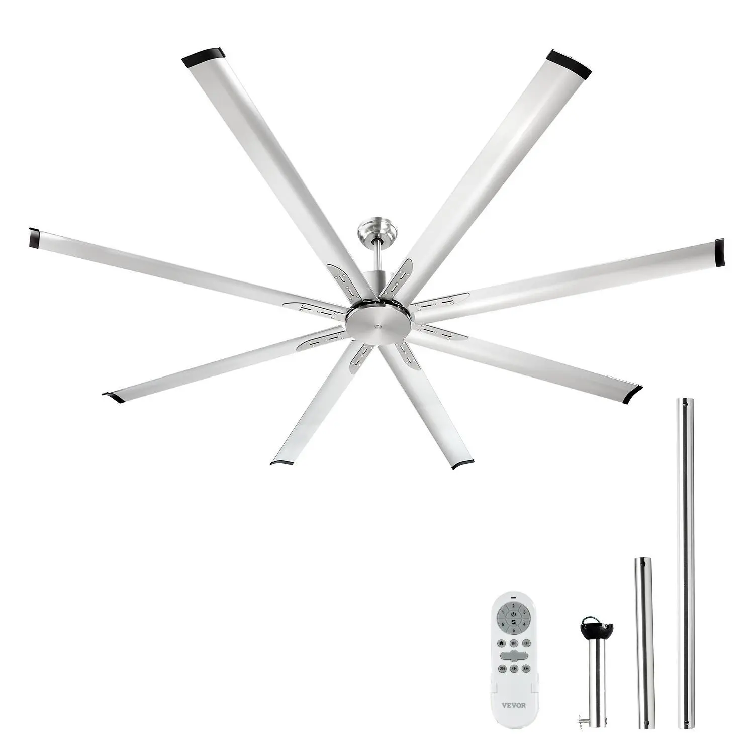 72-84 In Ceiling Fan with or without Light, 6-Speed Remote Control, Dimmable 3-Color Temperature, Reversible DC Motor, Low Profile Flush Mount Fan for Bedroom, Living Room, Indoor/Outdoor Use, Brushed Nickel