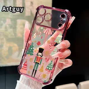 Nutcracker Christmas Dream Pattern Phone Case for iPhone 17 Pro Max 16 15 Plus Air 14 13 12 11 E Electroplated Cover with Airbag Shockproof Soft Silicone Casing