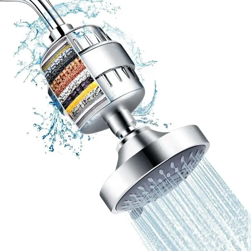 1set Luxury Filtered Shower Head Set 20 Stage Shower Filter - Reduces Chlorine andHeavy Metals -High Pressure Showerhead Filter,Summervibes