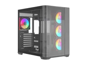 Rosewill ACA503B ATX Computer Gaming PC Case Mid Tower  with 4 ARGB Fans Pre-Installed, Curved Tempered Glass Panel,Type-c  USB3.0,support BTF motherboard