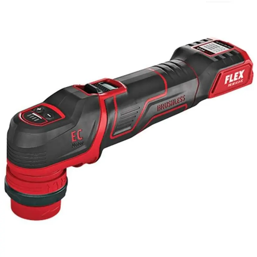 Flex PXE 80 12.0 EC Cordless Portable Random Orbital Polisher (Bare Tool) - Polishing Power Tool with Quick Disconnect, Backing Plate, Flexible Shaft, Agronomical Design, Comfortable Hold & Easy Changing Sizes for Hardware Use
