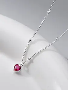 Women's 925 Silver, Mini Heart Shaped Necklace Jewelry for Women, Simple Design Minimalist Style Accessory