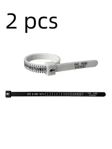 2pcs Ring Size Measurement Tool, Manual Finger Measuring Instrument for Jewelry, Portable, Accurate and Half Sizes, Suitable for Jewelers and Individuals, Accuracy