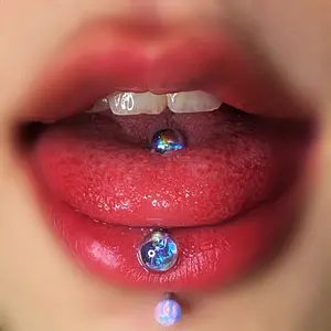 Iridescent Acrylic Tongue Barbell| Hypoallergenic Tongue Ring, Club-Ready Trendy Piercing Jewelry