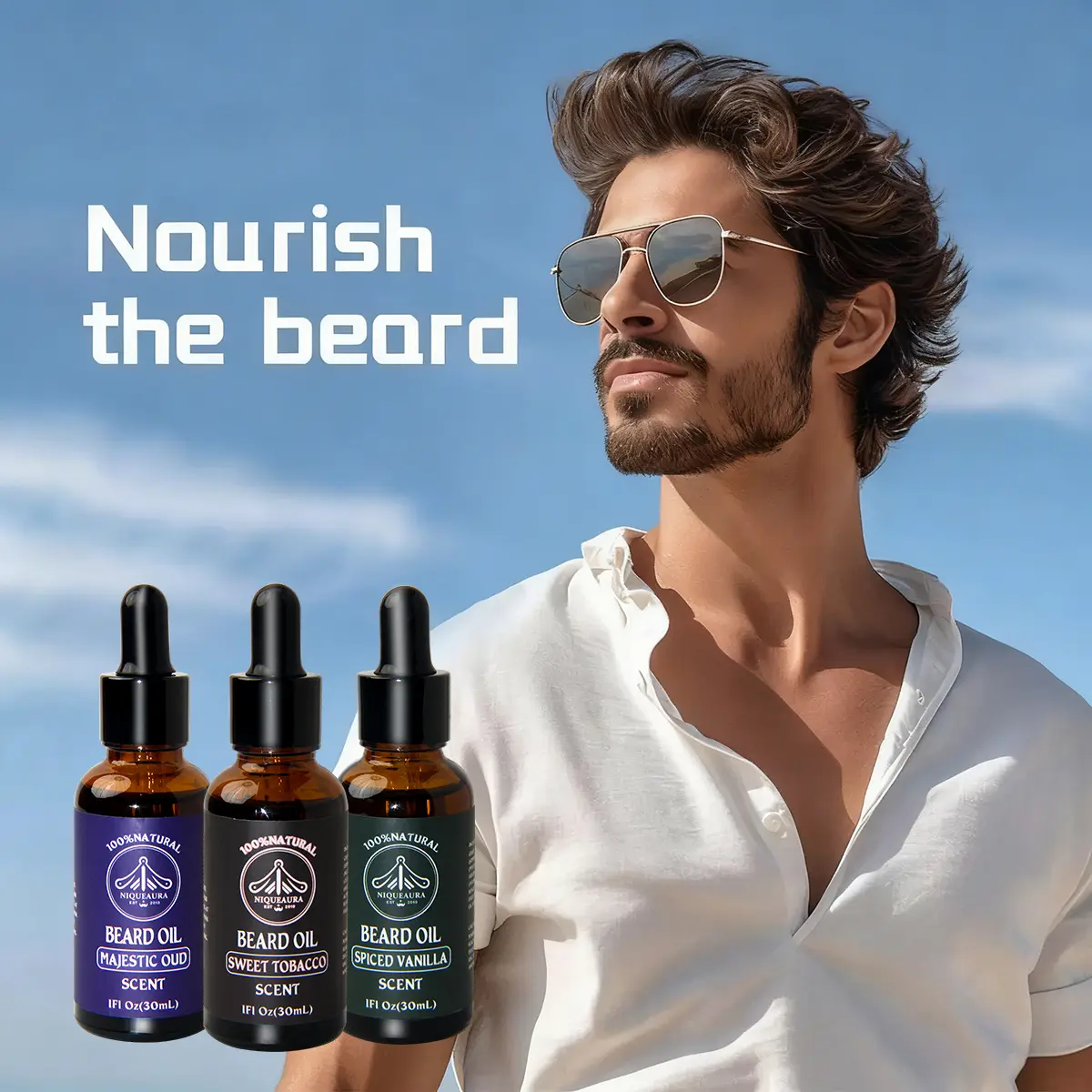 Spiced Vanilla Beard Oil for Men - Natural Mens Beard Oil with Argan and Jojoba Oil - Beard Softener, Strengthens and Moisturizes Hair Care Comfort