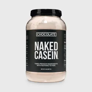 Naked Casein Chocolate - Premium Micellar Casein Protein Powder with Raw Cacao & Coconut Sugar - 2 LB - Sourced from US Farms - 27g Protein, 5g sugar, 6g Carbs - For Muscle Recovery - Slow Digesting - Only 3 Ingredient