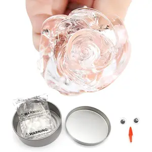 Non-Newtonian Liquid Glass Mud, Transparent Crystal Slime, Hydro Slime, Stress Relief Toy, Pullable Bubble Gum, Portable Anti-Stress Gel, Soft Squishy