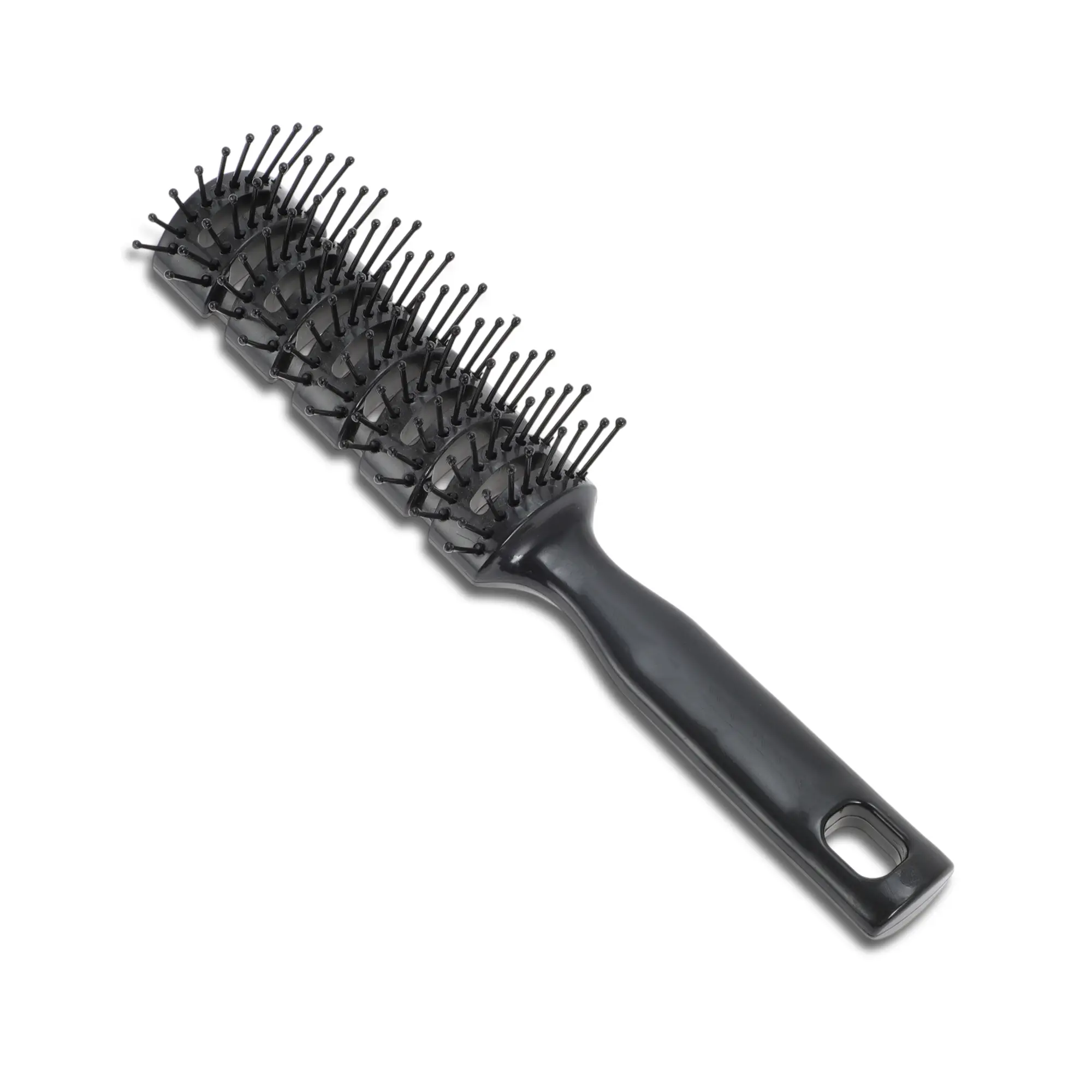 VOCOSTE Vented Hair Brush, Styling Brush with Ball-Tipped Bristles, Vent Brush for Blow Drying Wet, Short, Curly, or Straight Hair, Wet Hair Brushes for Men and Women's, Black