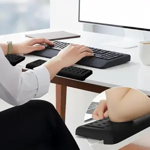Keyboard Wrist Rest with Edge Protector - 11.8 Inch 2 Pack L Shaped Desk Pad - Ergonomic Memory Foam Wrist Support for Keyboard - for Office, Gaming, Computers and Laptops - Smooth Cover Cushion