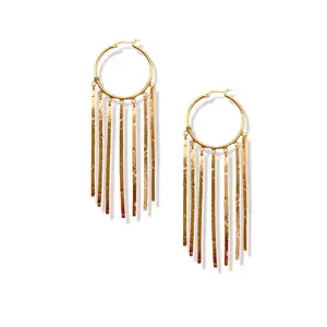 Gold Wind Catcher Leverback Dangle Earrings