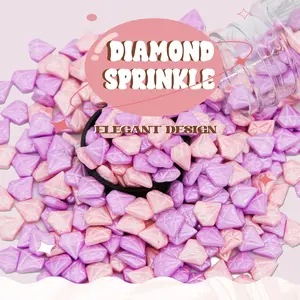 Diamond Shaped Sprinkles, Edible Crystal Sugar Gems, Purple & Pink Candy Toppers, 100g Bottle for Cake, Cupcake, Cookie Decorating – Perfect for Weddings, Birthdays, and Holidays