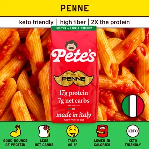 Penne – High Protein, Low Carb, Healthy, Keto, Made in Italy | Pete’s Protein Pasta
