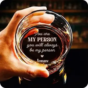 You Are My Person personalized High quality laser engraved whiskey glasses, Personalize your handwriting Gifts for couples, Home Decor & Gifts, Funny gift for men and women, Drinkware, Halloween