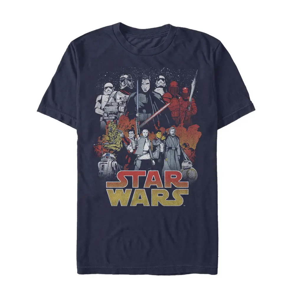 Men's Short-Sleeve Star Wars The Last Jedi Good and Evil T-Shirt - Luke Skywalker, Chewbacca Casual Stylish Tee, Menswear Top