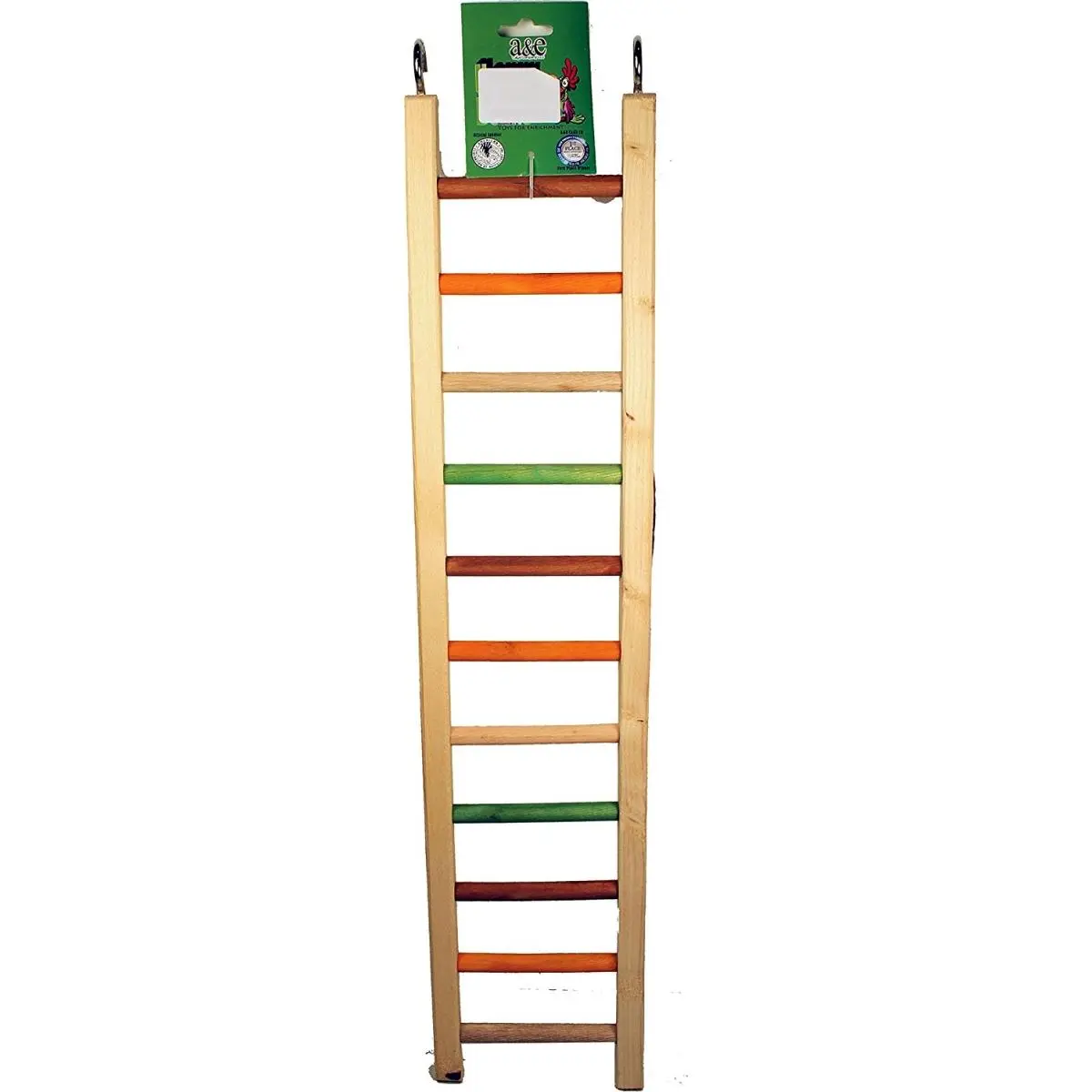 212 MAIN A&E Cage 25 in. Happy Beaks Multicolor Wooden Hanging Ladder for Birds, Bird