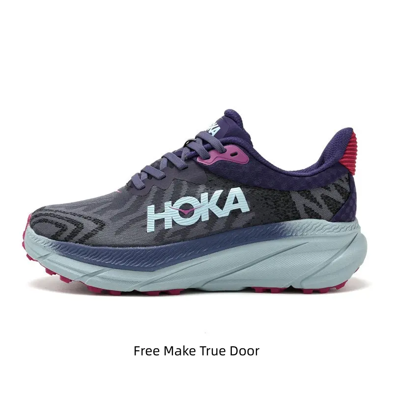 Deep Violet Camo Knit Low Top Marathon Sneakers Oversized Shock Absorbing Gradient Light Blue Platform Midsole Breathable Mountain Gym Walking Shoes For Men Women