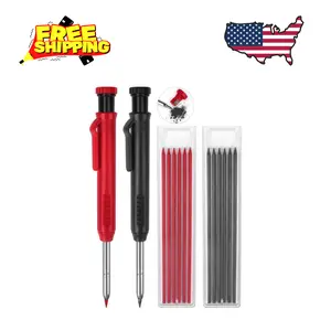 2 Pack Carpenter Pencils Mechanical Pencils with 12 Refills