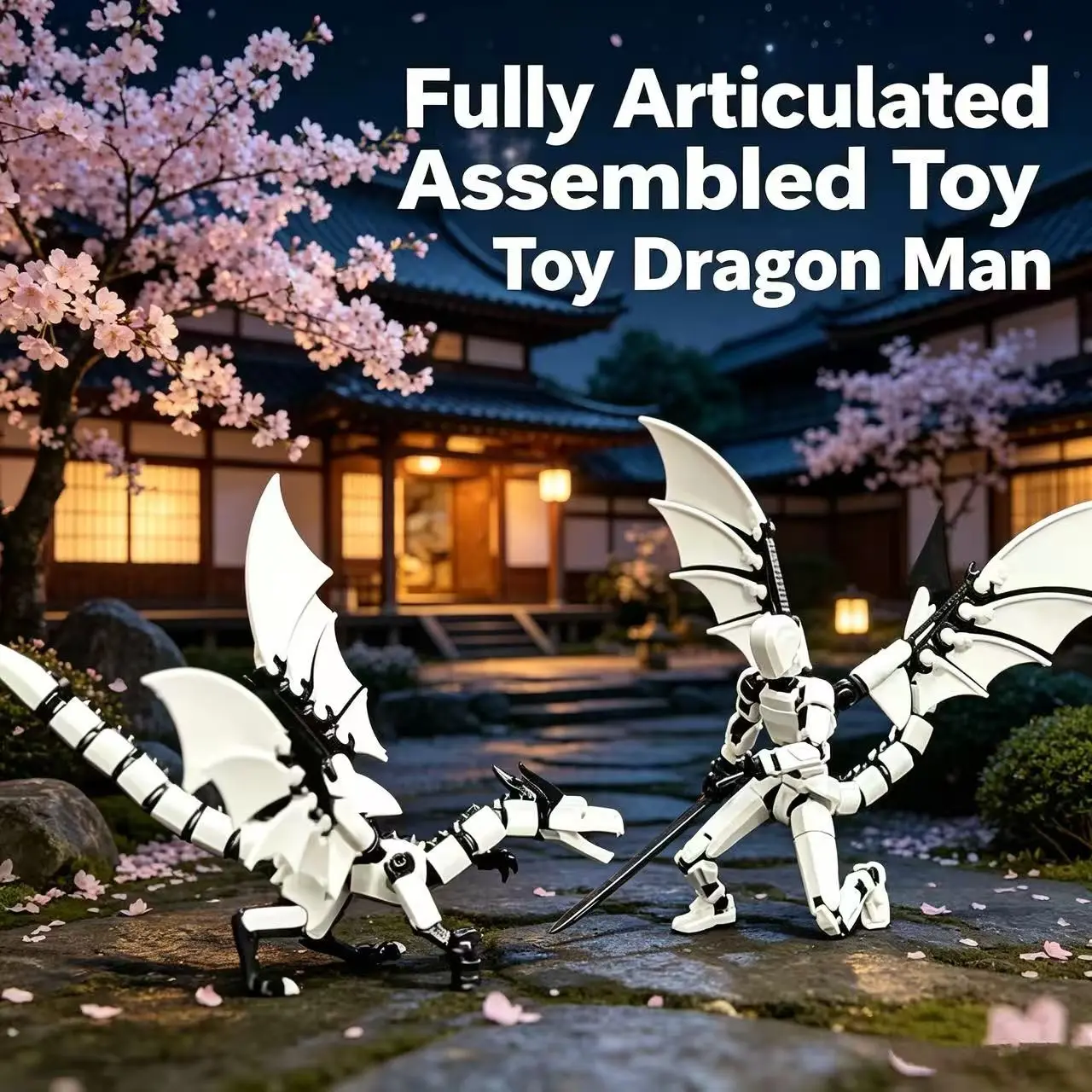 3D Printed Dragon and Human Dual-Shape Action Figure with Fully Movable Joints, Articulated Collectible Figurines, Unique Gift Choice for Collectors and Fans
