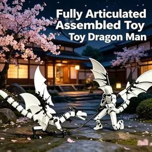 3D Printed Dragon and Human Dual-Shape Action Figure with Fully Movable Joints, Unique Gift Choice for Collectors and Fans