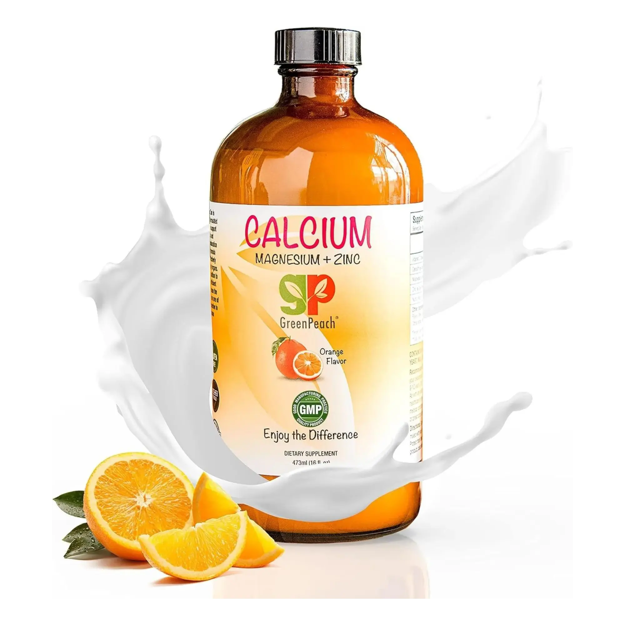 Liquid Calcium Supplement w/ Magnesium, Zinc & D3 for Kids & Adults