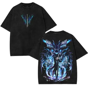 Devil May Cry Vergil Oversized Tee Vintage Washed Double Sided Heavy Cotton Shirt with Son of Sparda Graphic Anime Gaming Collector Drop