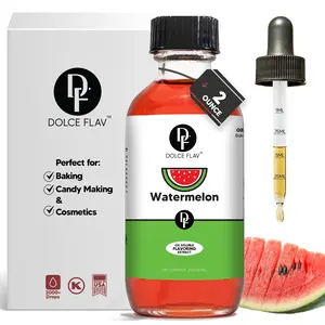 Dolce Flav Watermelon Flavoring Oil-Soluble 2oz Bottle for Baking Candy Making & Cosmetics with Precise Dropper 2000+ Drops