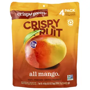 Crispy Green Crispy Fruit, All Mango, 4 Packs, 0.63 oz (18 g) Each