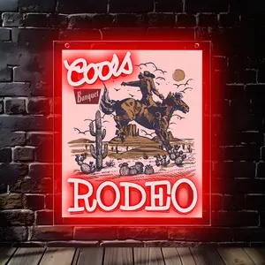 Coors Rodeo Banquet Beer Neon Signs for Wall Decor Crs Redeo Neon Lights for Bedroom Led Signs Suitable for Dormitory Man Cave Christmas Gift