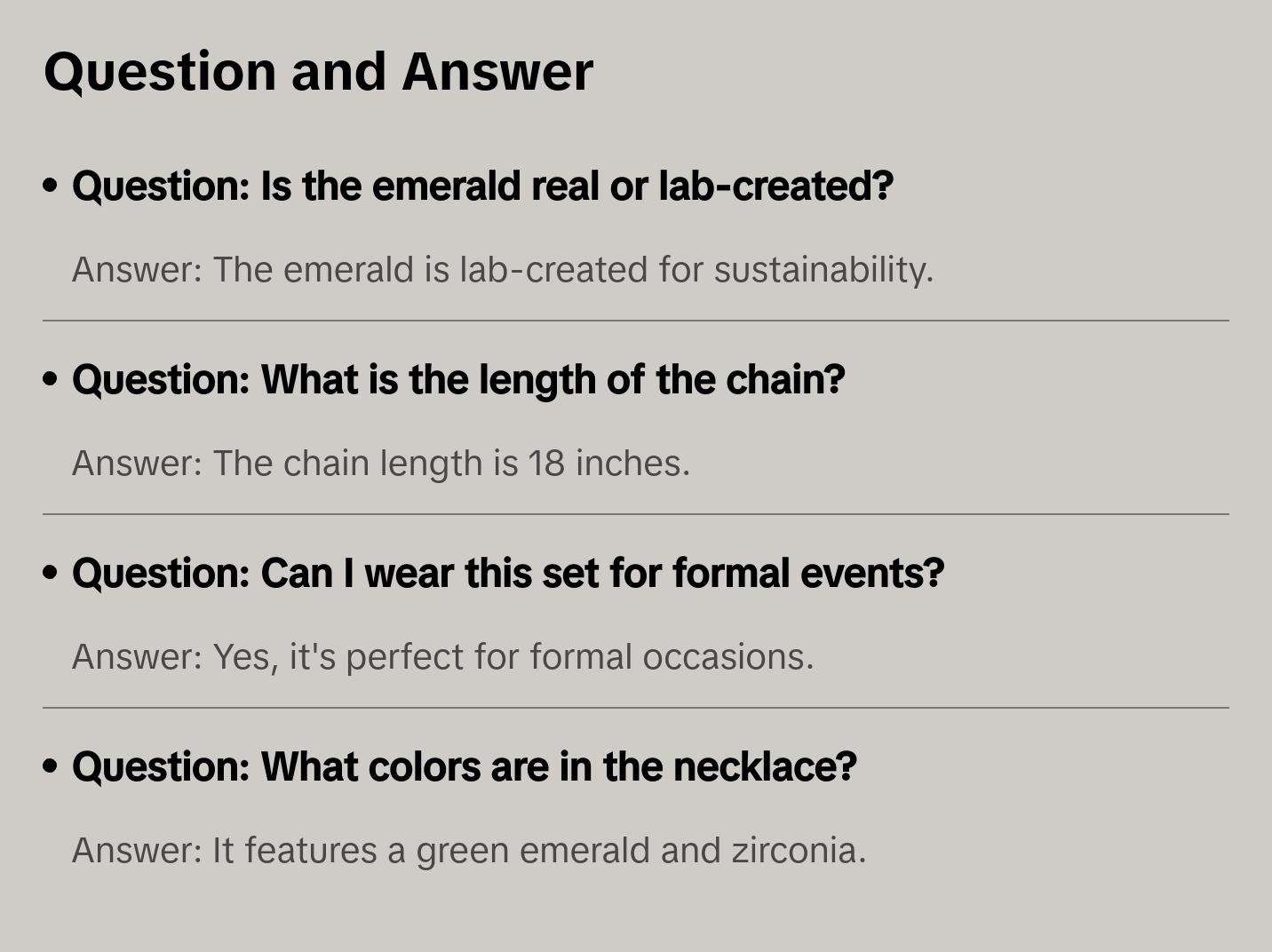 Sterling Silver Lab Emerald and Zircon Stone Necklace and Earring Set