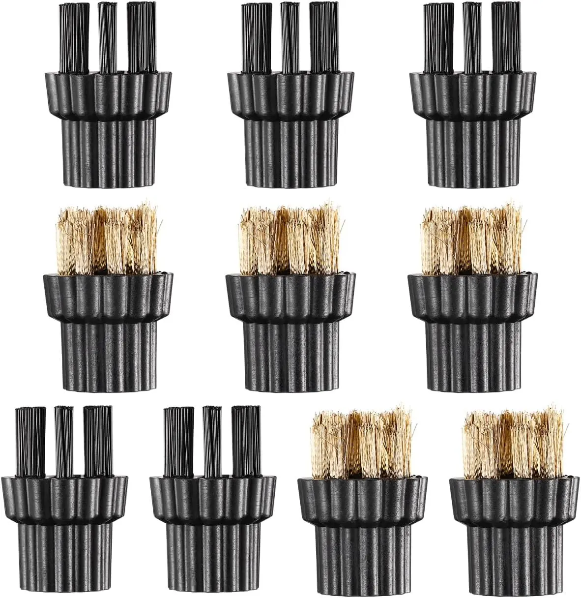 Happyyami 10PCS Steam Mop Brush Head Brass Brush Head Replacement Parts Accessories Mop Parts Mop Accessories (M8 Hairbrush+ M8 Copper Brush Assorted Color) (10Pcs)