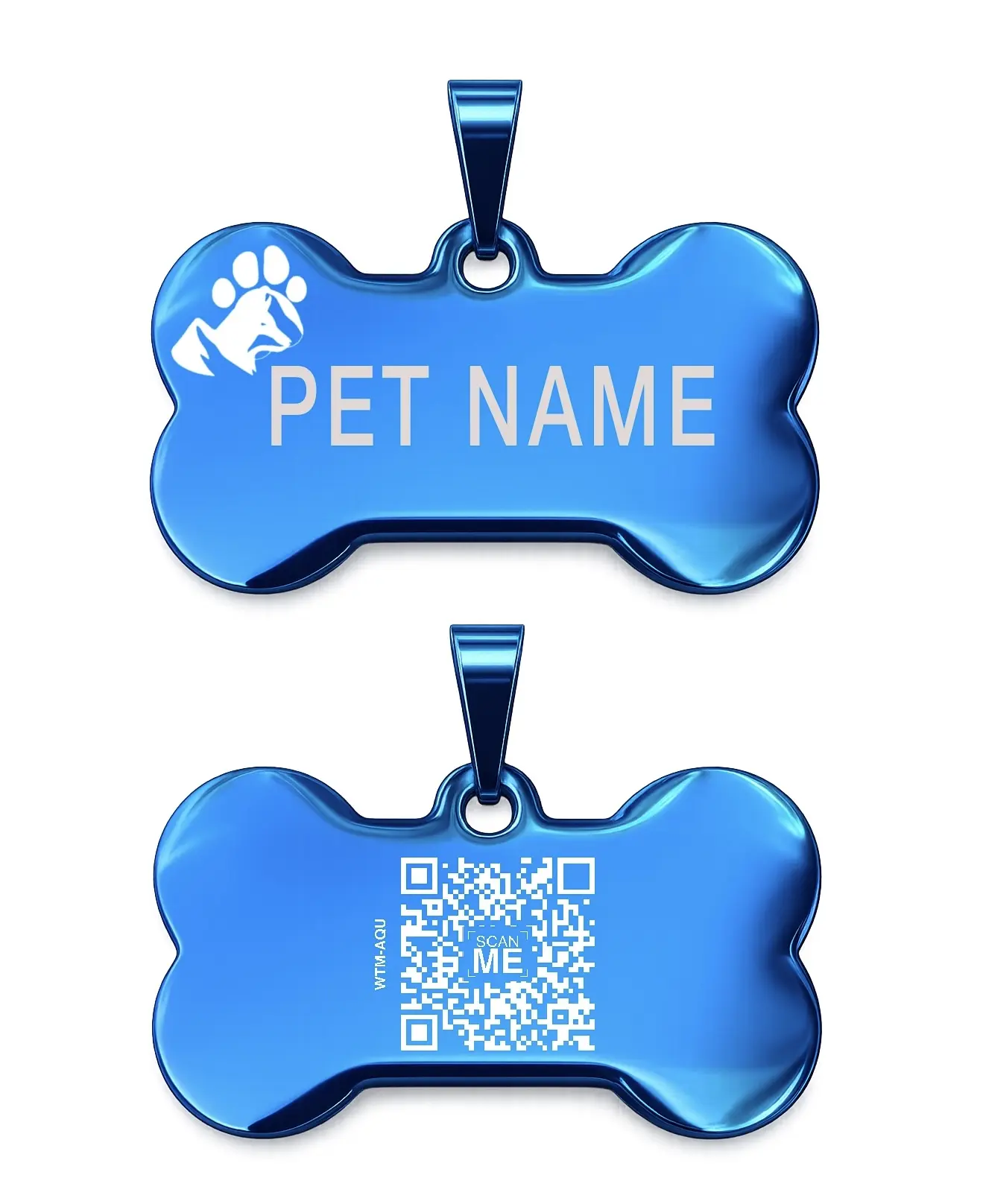 Peak Paws Tag (Personalized Smart QR Dog Tag) Bone Shaped