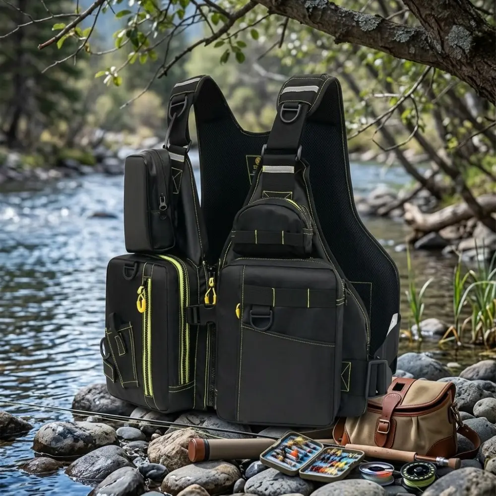 Ultimate Fishing Life Vest: High Buoyancy Safety Jacket, Lifejacket with Multiple Pockets for Kayaking, Boating & Water Sports. Must-Have Outdoor Gear.