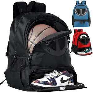 Mesh Black Basketball Soccer Bag Backpack Sports Volleyball Football Bag with Ball and Shoe Compartment for Boys Girls Man Women Ball Equipment Bag All Sports Venue-valentines day gifts for boyfriend Athletic Active Lifestyle
