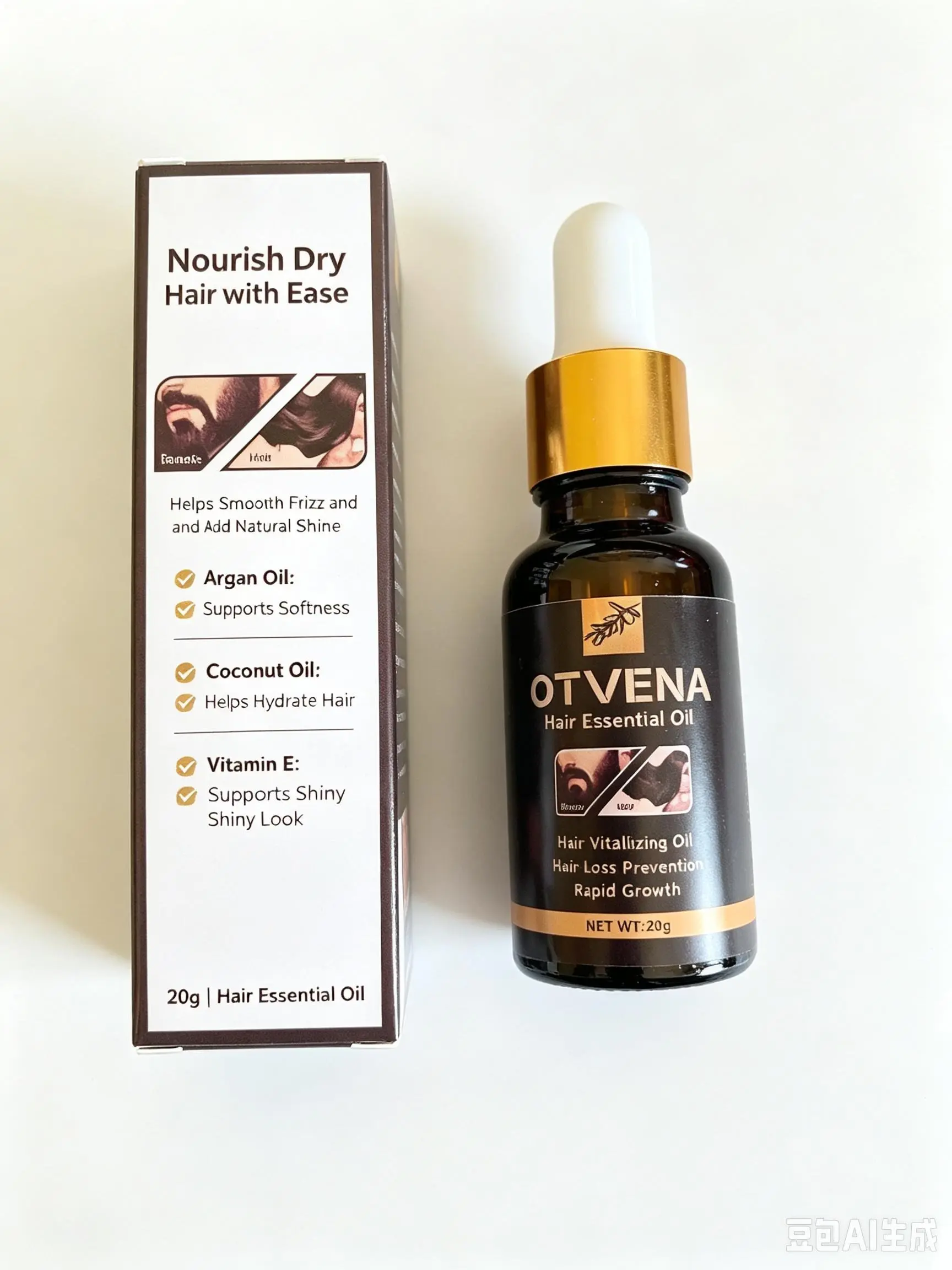 OTVENA Hair Essential Oil (20g) - Lightweight Nourishing Serum, Frizz-Smoothing, Natural Shine-Boosting Daily Treatment for Dry Damaged Locks, Non-Greasy Care